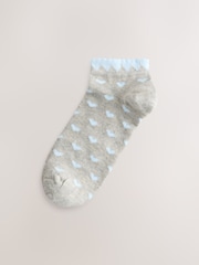 Multicolour Heart Pattern Grey Trainer Socks 4 Pack - Image 2 of 7