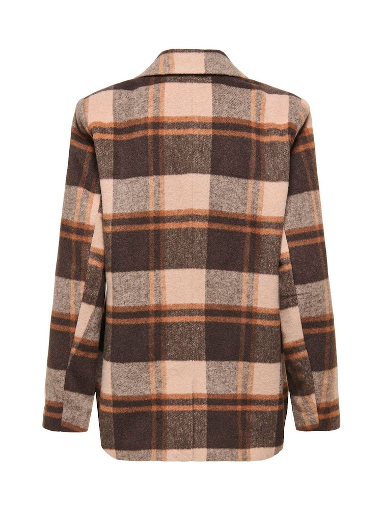 ONLY Brown Check Blazer - Image 3 of 3 ONLY Brown Check Blazer - Image 3 of 3