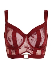 Pour Moi Red Non Padded India Embroidery Underwired Bustier Bra - Image 3 of 4