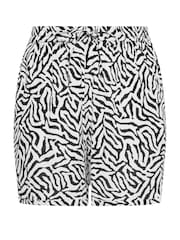 Yours Curve Black LIMITED COLLECTION Curve Black Zebra Print Crinkle Shorts - Image 5 of 5