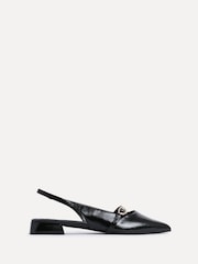 Linzi Black Align Pointed Toe Ballet Flats With Buckle Detail - Image 3 of 5
