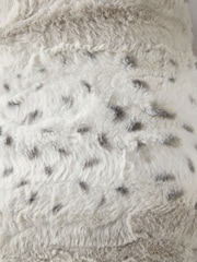 Downland Grey V-Shape Snow Leopard Print Pillow - Image 3 of 5