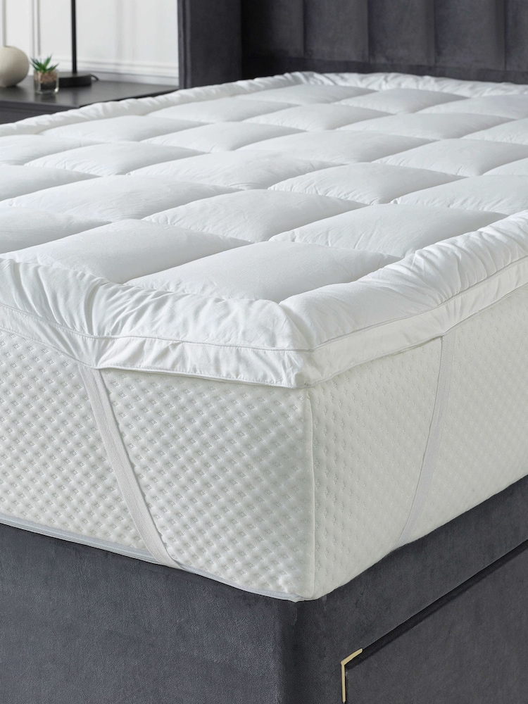 Downland White 1" Deep Forever Full Mattress Topper - Image 2 of 5