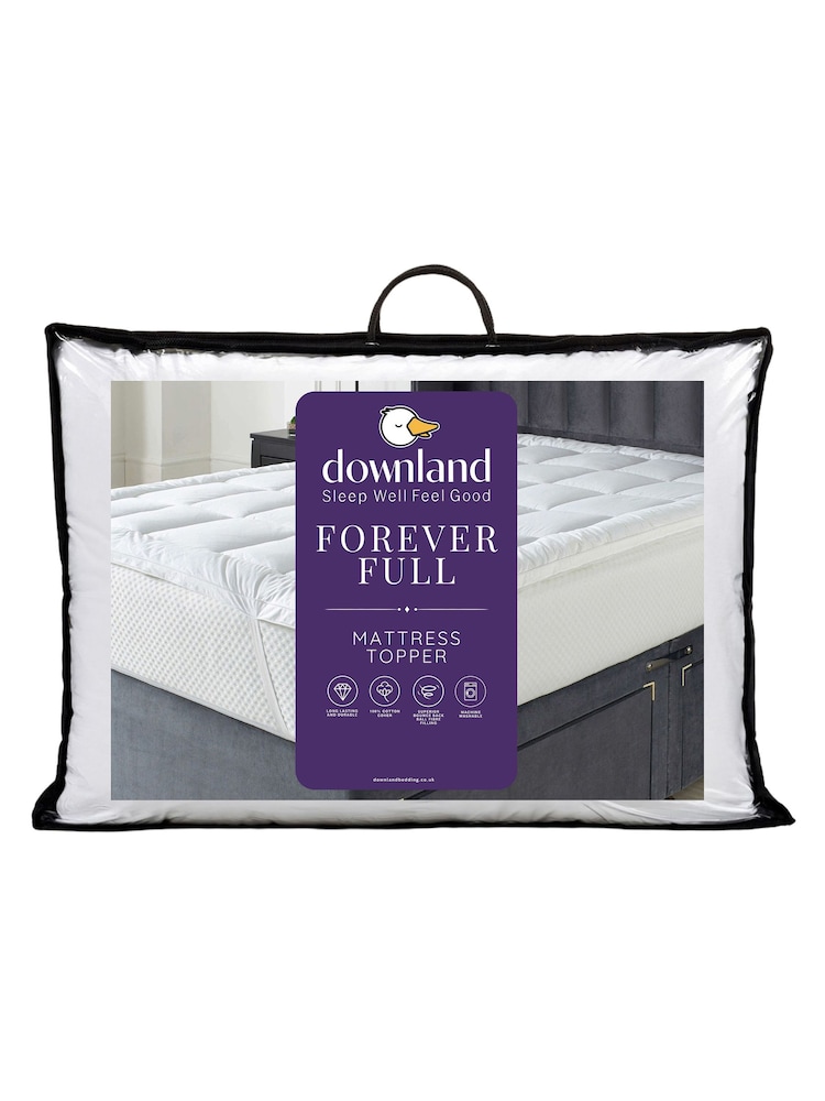 Downland White 1" Deep Forever Full Mattress Topper - Image 5 of 5