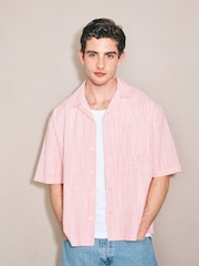 Pink Micro Check Short Sleeve Shirt - Image 3 of 7