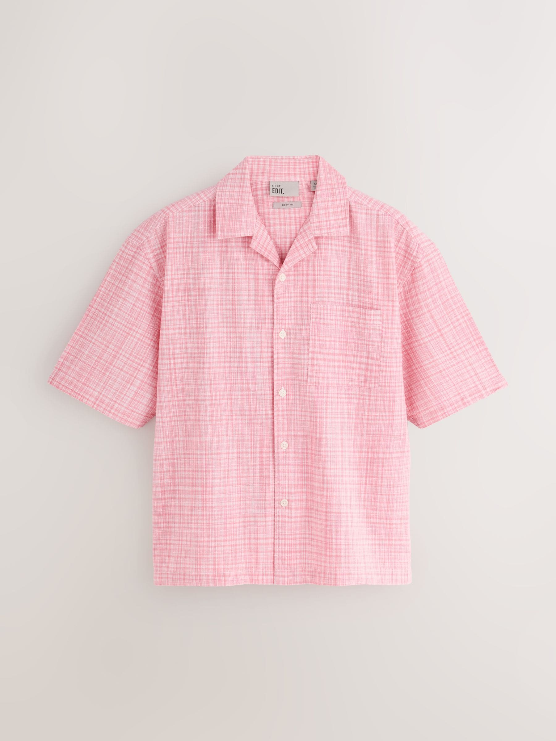 Buy Pink Micro Boxy Fit EDIT Check Short Sleeve Shirt from Next USA