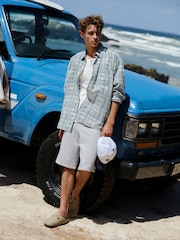 Blue Patchwork Check Long Sleeve Shirt - Image 11 of 14