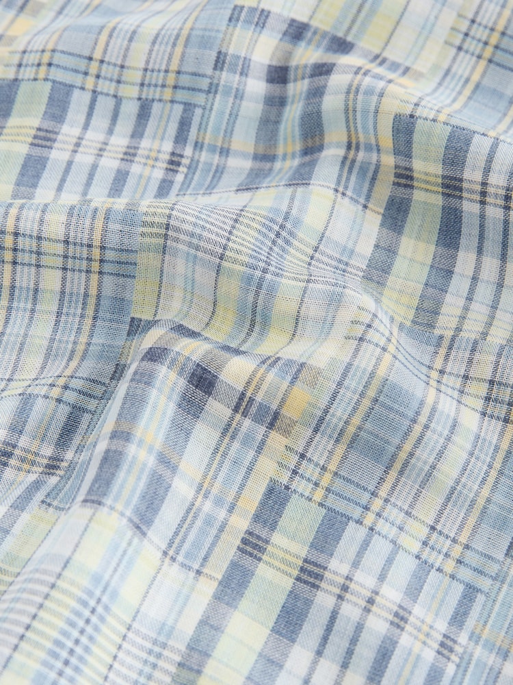 Blue Patchwork Check Long Sleeve Shirt - Image 14 of 14
