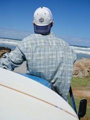 Blue Patchwork Check Long Sleeve Shirt - Image 6 of 14