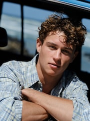 Blue Patchwork Check Long Sleeve Shirt - Image 9 of 14