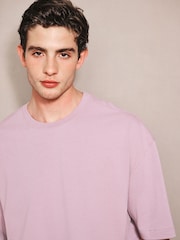 Lilac Heavyweight Oversized Edit T-Shirt - Image 1 of 7