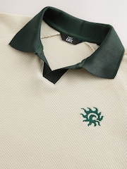 White EDIT Contrast Collar Trophy Neck Polo Shirt - Image 13 of 13