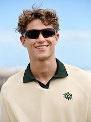 White EDIT Contrast Collar Trophy Neck Polo Shirt - Image 8 of 13
