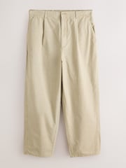 Stone EDIT Cotton Baggy Pleated Trousers - Image 1 of 3