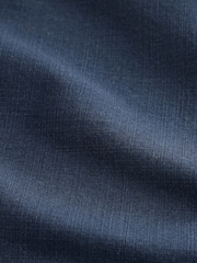 Navy EDIT Cotton Baggy Pleated Trousers - Image 2 of 4