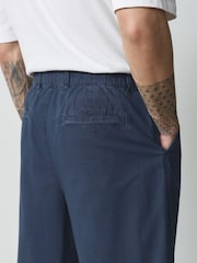 Marina de guerra - EDIT Pantalones holgados plisados de algodón - Imagen 6 de 11