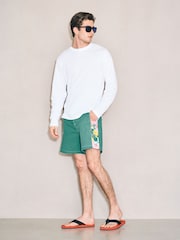 أخضر - Edit Printed Panel Boardshort - صورة 6 من 11