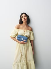 Blau - Umhängetasche mit Hardware-Details - Bild 2 von 10