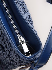 Navy Raffia Effect Cross-Body Bag - Image 5 of 8
