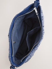 Navy Raffia Effect Cross-Body Bag - Image 6 of 8