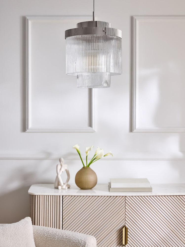 Lipsy Silver Ridge Glass Chandelier Light - Image 2 of 5