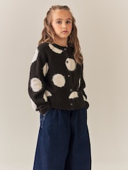 Brown Spot Tinsel Cardigan (3-16yrs) - Image 1 of 7