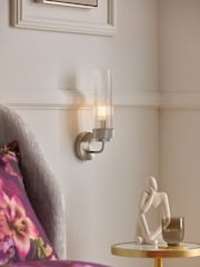 Lipsy Silver Ridge Glass Wall Light - Image 1 of 3