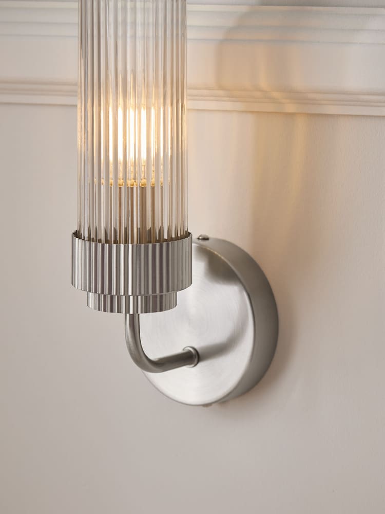 Lipsy Silver Ridge Glass Wall Light - Image 3 of 3