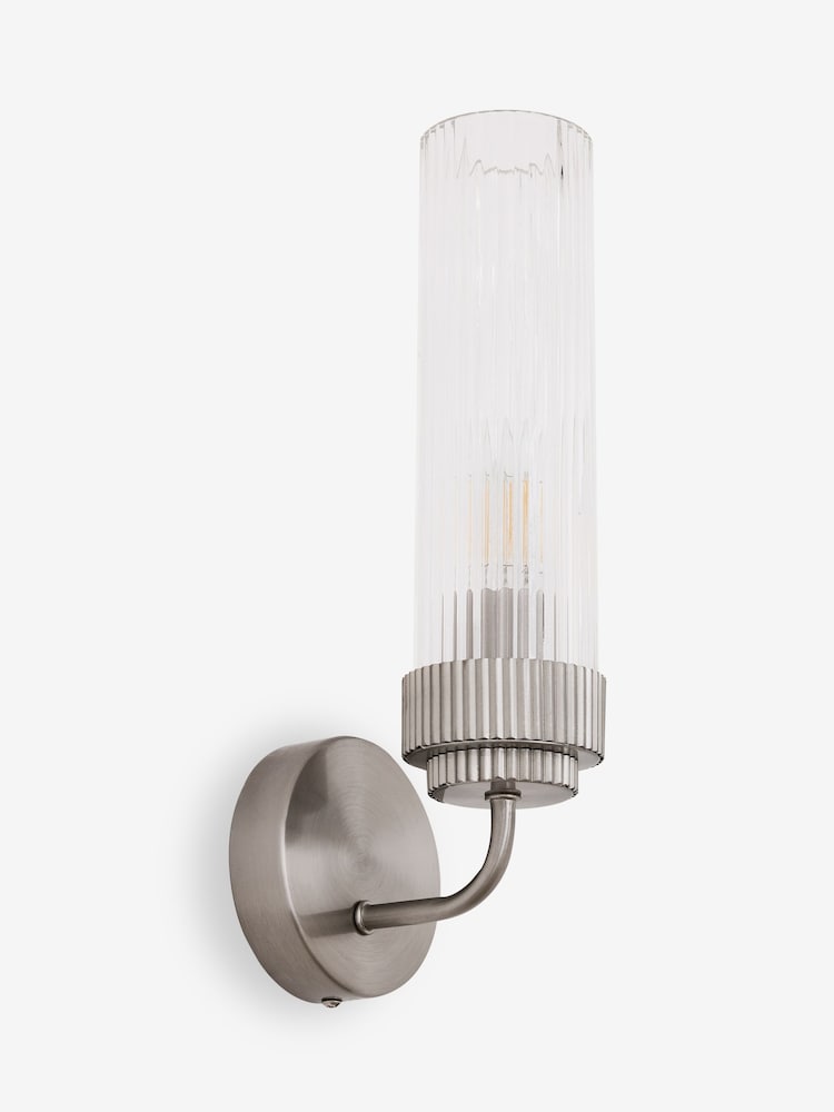 Lipsy Silver Ridge Glass Wall Light - Image 5 of 5