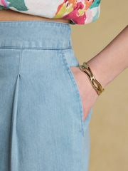 Joules Bay Blue Tencel Smart Tailored Shorts - Image 8 of 9