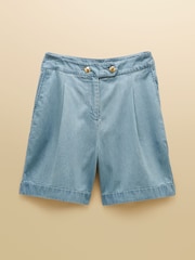Joules Bay Blue Tencel Smart Tailored Shorts - Image 9 of 9