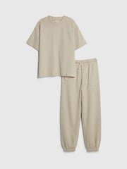River Island Natural River Japanese T-Shirt & Jogger Set - Image 4 of 6
