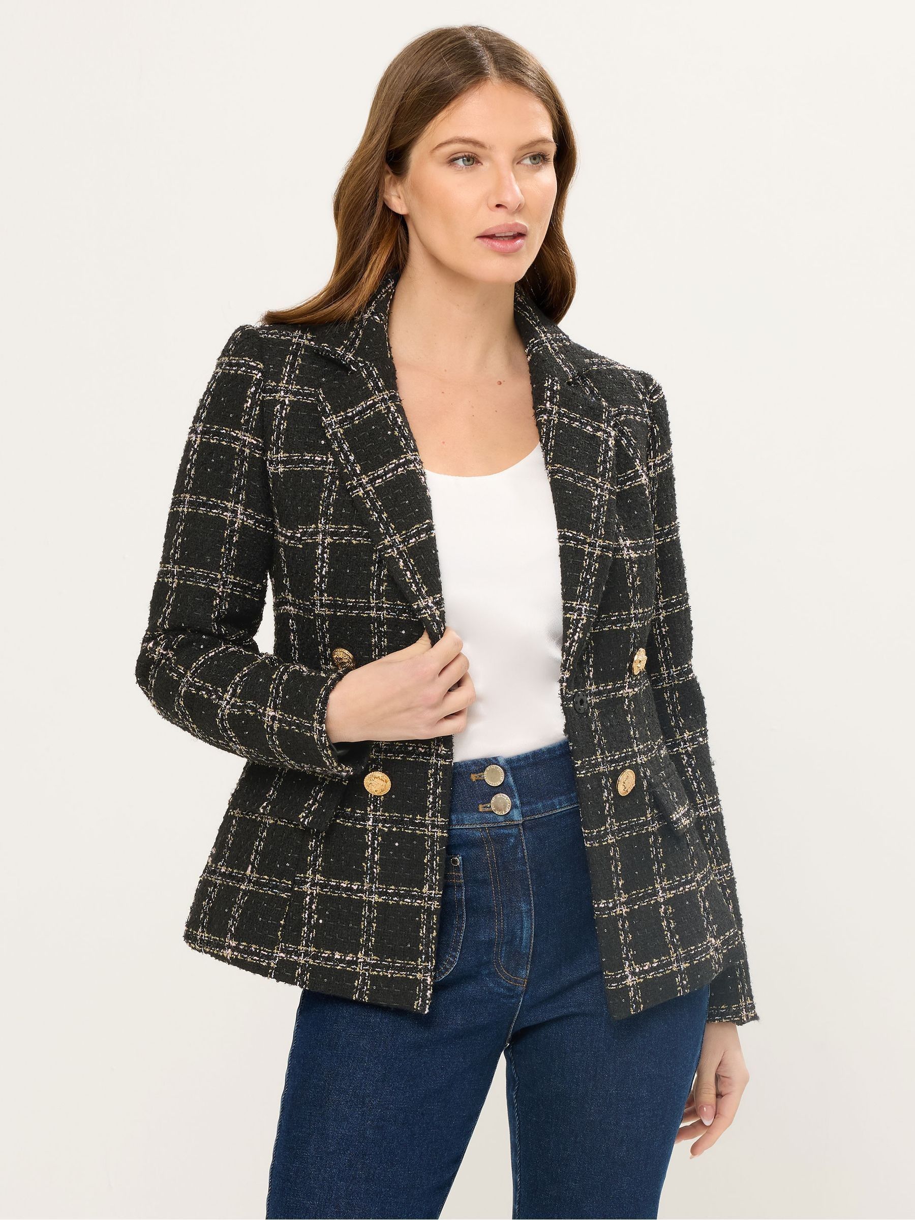 Buy Star by Julien MacDonald Black Check Boucle Blazer from the