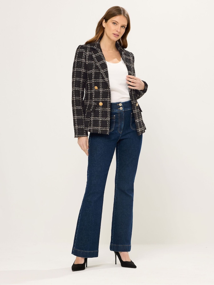 Star by Julien MacDonald Black Check Boucle Blazer - Image 2 of 5