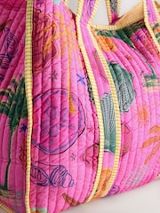 Pink Summer Print Quilted Bag - Image 5 of 7
