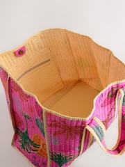 Pink Summer Print Quilted Bag - Image 6 of 7