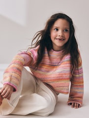 Pink Rainbow Fluffy Jumper (3-16yrs) - Image 1 of 4
