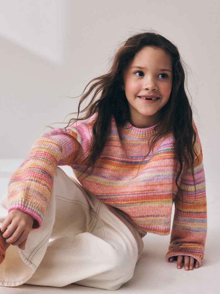 Pink Rainbow Fluffy Jumper (3-16yrs) - Image 1 of 4