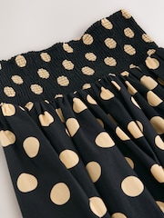 Black/Yellow Spot Shirred Maxi Skirt - Image 2 of 3