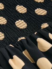 Black/Yellow Spot Shirred Maxi Skirt - Image 3 of 3