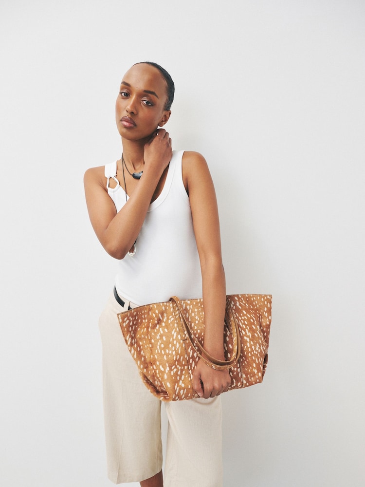 Animal N.Premium Leather Deer Print Shoulder Bag - Image 2 of 10