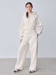 Baker by Ted Baker Cream 2 Piece Marl Lace Trim Zip-Through Hoodie & Joggers Set - Image 1 of 15