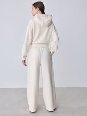 Baker by Ted Baker Cream 2 Piece Marl Lace Trim Zip-Through Hoodie & Joggers Set - Image 3 of 15