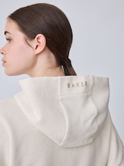 Baker by Ted Baker Cream 2 Piece Marl Lace Trim Zip-Through Hoodie & Joggers Set - Image 4 of 15