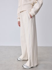 Baker by Ted Baker Cream 2 Piece Marl Lace Trim Zip-Through Hoodie & Joggers Set - Image 8 of 15