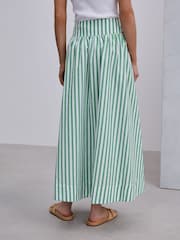Green/White Stripe Button Down Maxi Skirt - Image 4 of 8