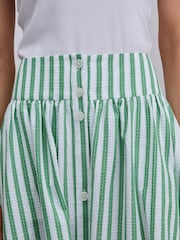 Green/White Stripe Button Down Maxi Skirt - Image 5 of 8