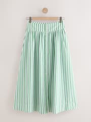 Green/White Stripe Button Down Maxi Skirt - Image 6 of 8