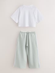Baker by Ted Baker Green Boxy T-Shirt & Contrast Waistband Trousers Set 2 Piece - Imagen 12 de 15