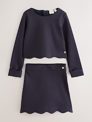 Baker by Ted Baker Ponte Scallop Hem Top & Skirt Set 2 Piece - Image 8 of 14
